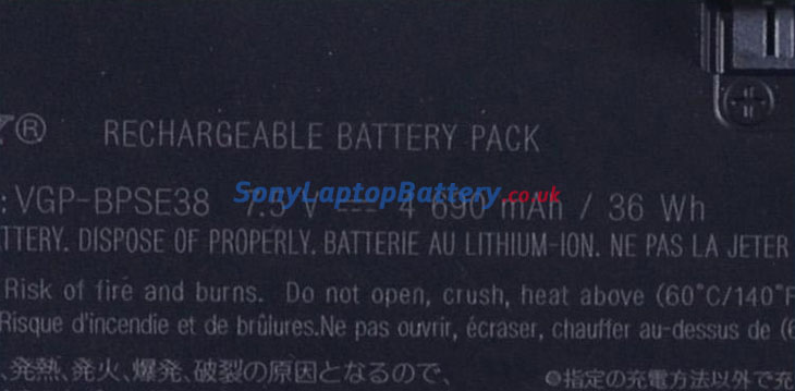 Battery for Sony VAIO SVP1322V9R laptop